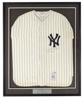 Phil Rizzuto Autographed Framed New York Yankees Jersey (Steiner)